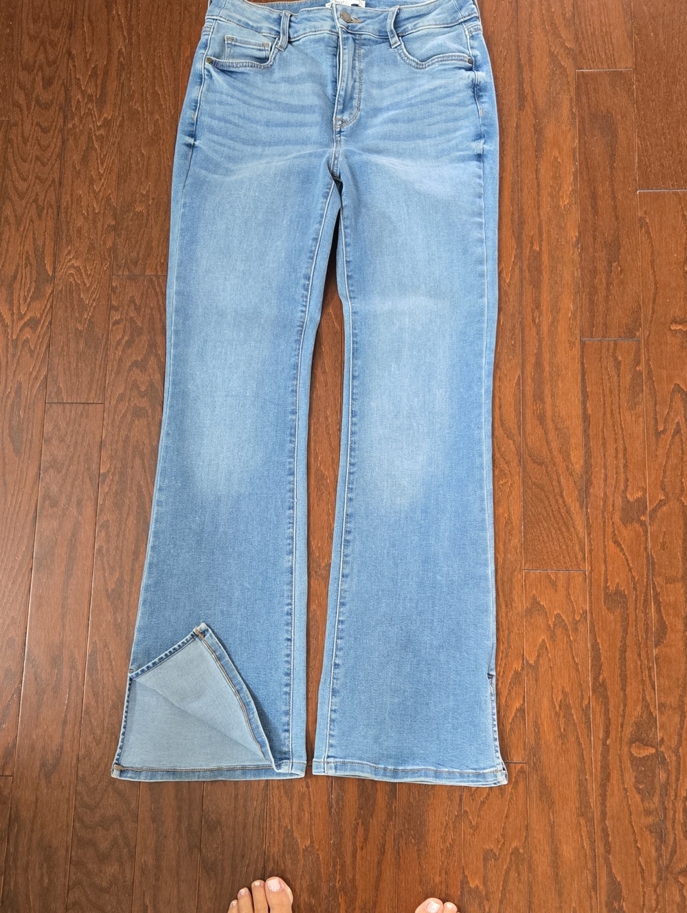 Nine West Light Blue Flare Jeans With Side Slits